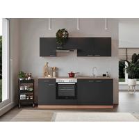 Küchenblock Gerda Küchenblock 210 Cm - Buchefarben/Grau, Basics, Holzwerkstoff (210cm) - Respekta