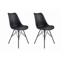 Barhocker-set Monaco Schwarz B: 44 Cm - Schwarz, MODERN, Textil/Metall (44cm) - MID.YOU