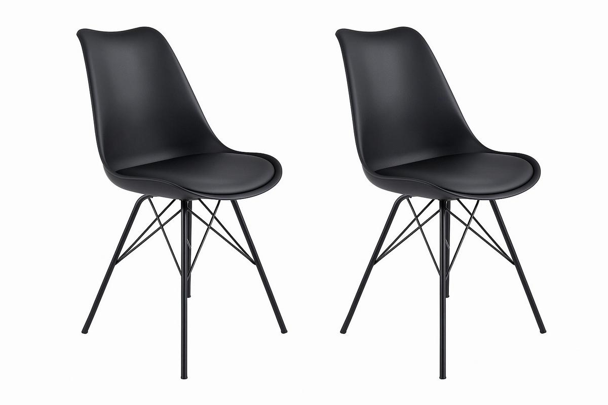 Barhocker-set Monaco Schwarz B: 44 Cm - Schwarz, MODERN, Textil/Metall (44cm) - MID.YOU