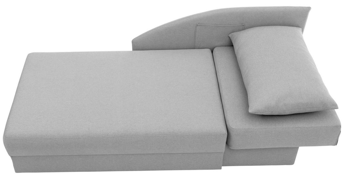 Recamiere Tobi L: 154cm Links Hellgrau mit Bettkasten - Hellgrau, Design, Textil (154/86/93cm) - Max Winzer
