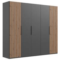 Drehtürenschrank Andorra Eiche/graphitfarben B: 250 Cm - Eichefarben/Graphitfarben, MODERN, Holzwerkstoff (250/216/58cm) - MID.YOU