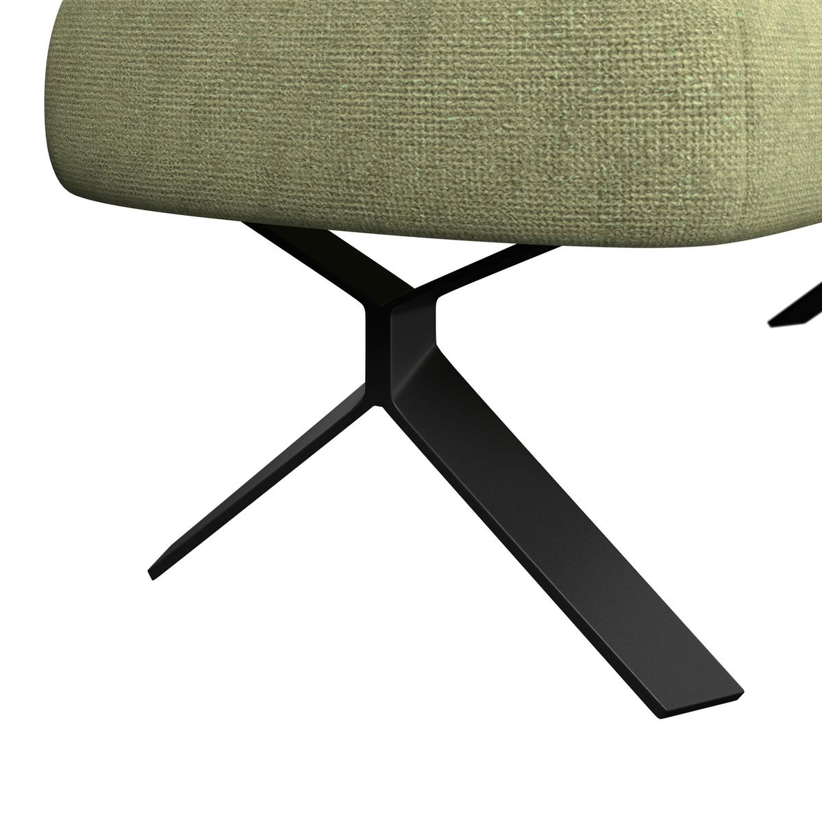 Sitzbank olivgrün/Metallbeine Ulmo B: 162 cm - Schwarz/Olivgrün, MODERN, Textil/Metall (162/83/71cm)