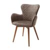 Armlehnstuhl Sarander Cappuccino Echtholz-Beine - Wildeiche/Cappuccino, Basics, Holz/Textil (62/87/65cm) - MID.YOU