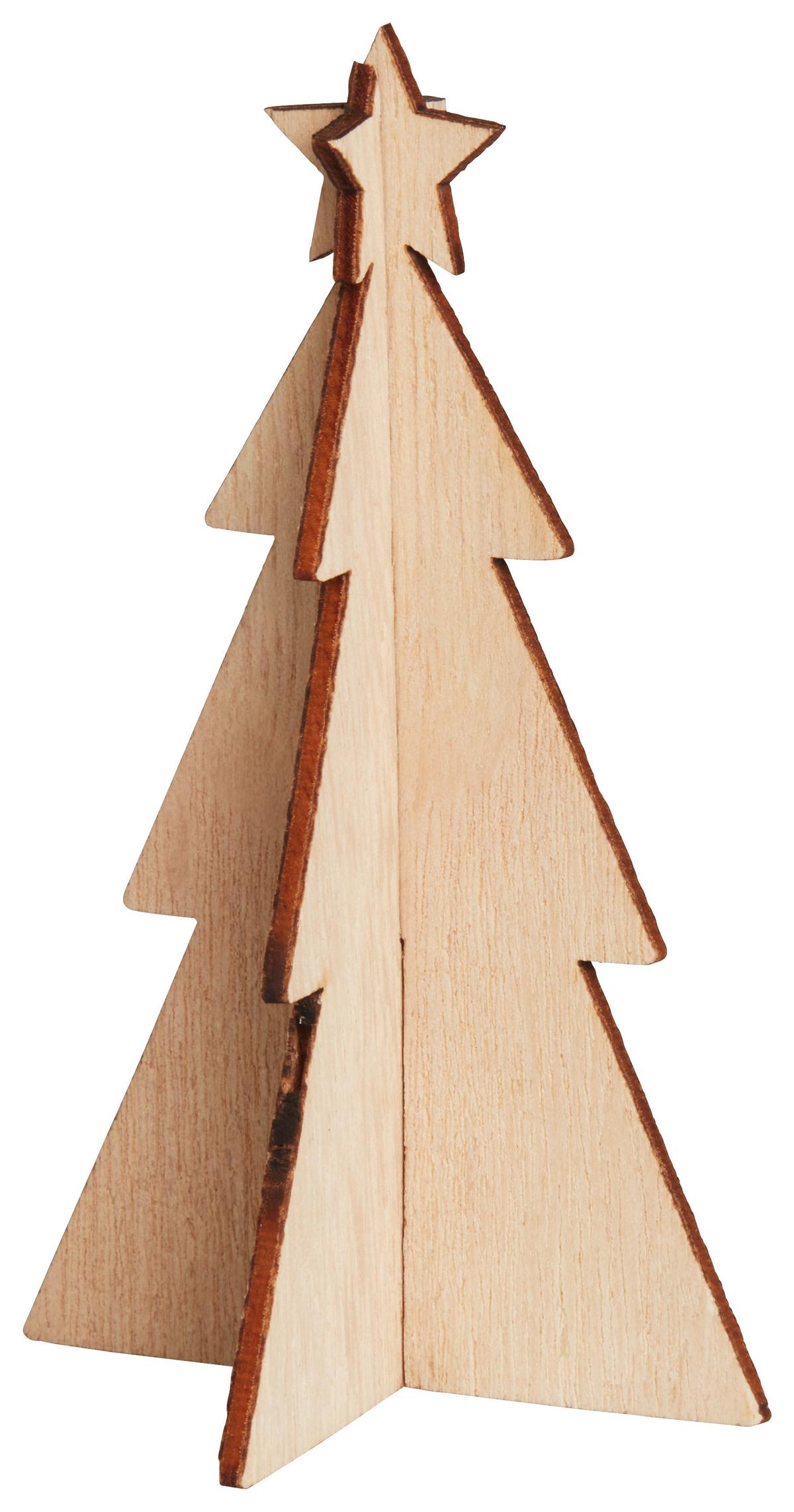 Dekobaum Karl - Beige/Rot, KONVENTIONELL, Holzwerkstoff (12cm)