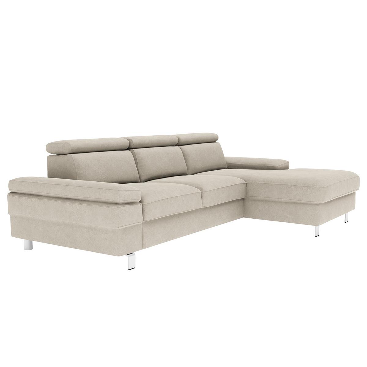 Ecksofa Elvis Silberfarben S: 259x182 Cm - Silberfarben, KONVENTIONELL, Textil (259/182cm) - Trendmanufaktur