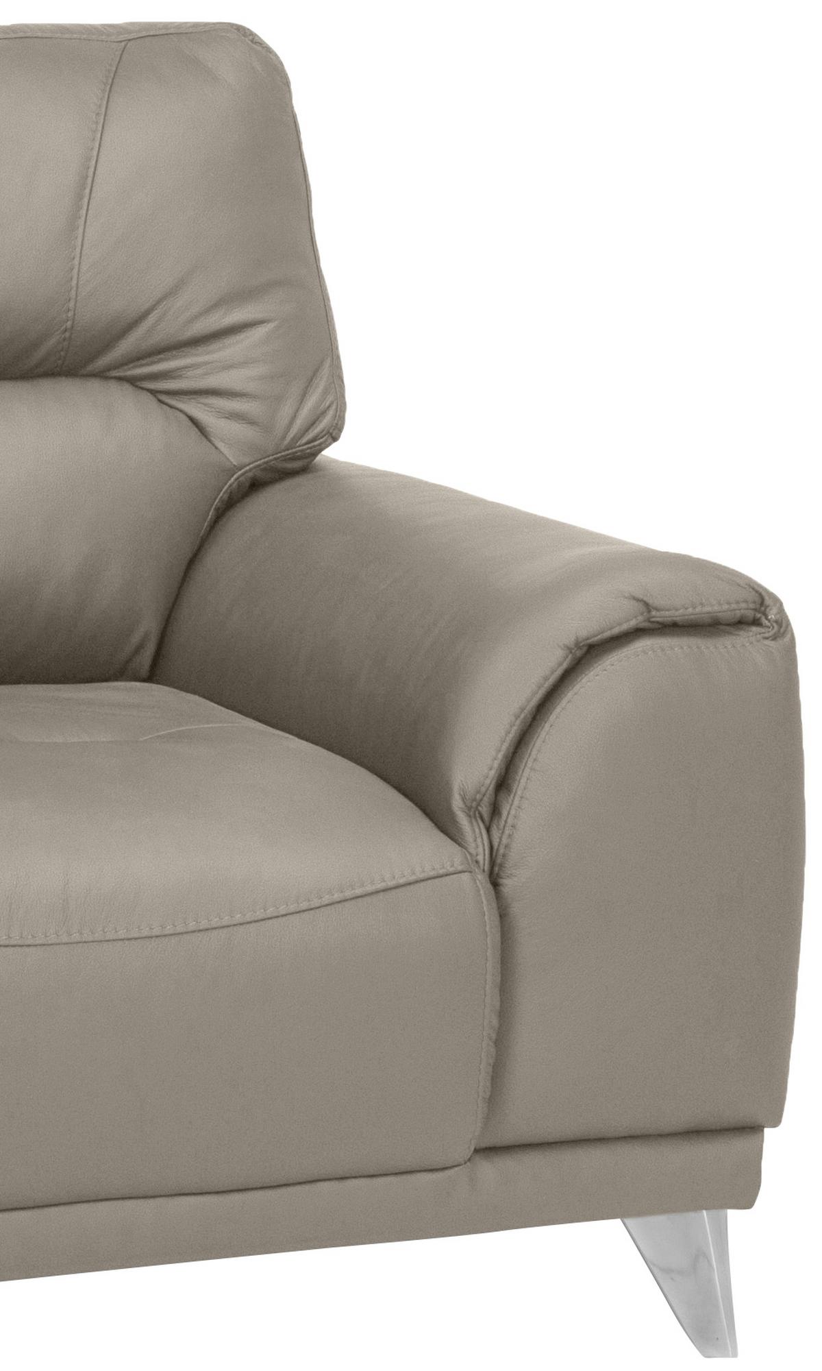 Fernsehsessel Frisco Lederlook Sandfarben - Sandfarben/Chromfarben, MODERN, Textil (112/92/96cm) - MID.YOU