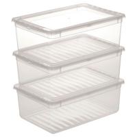 SADA ÚLOŽNÝCH BOXOV BEATE - CA. 11L - priehľadné, plast (39/26,5/14cm) - Modern Living