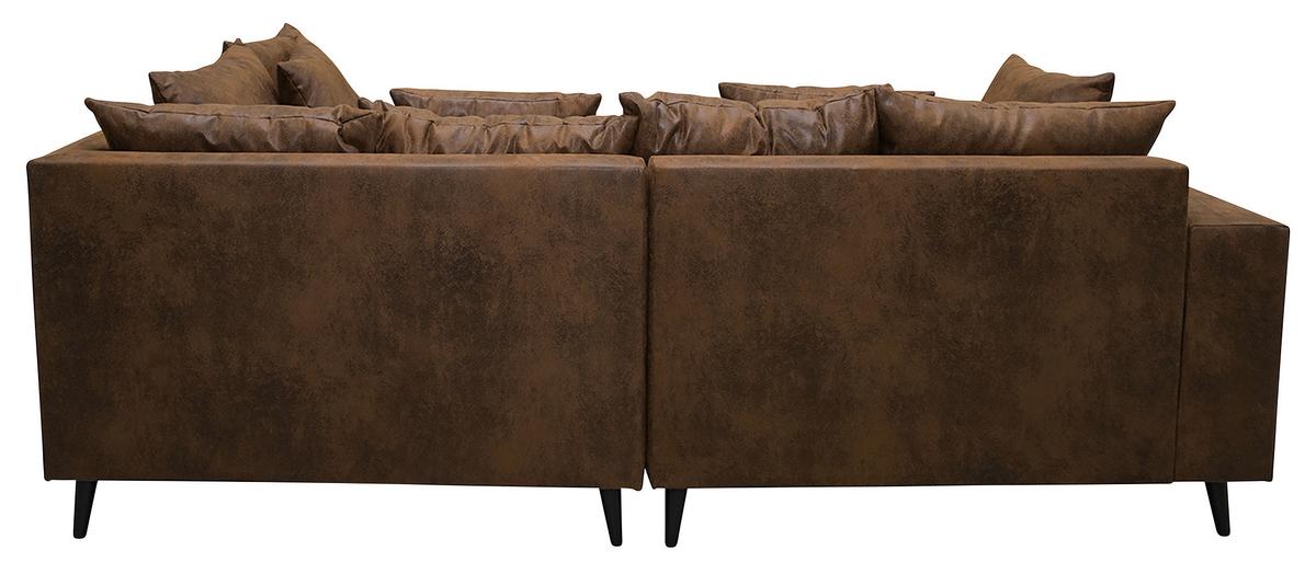 Ecksofa Pruno, Braun S: 247x174 Cm - Schwarz/Braun, Design, Textil (247/174cm) - MID.YOU