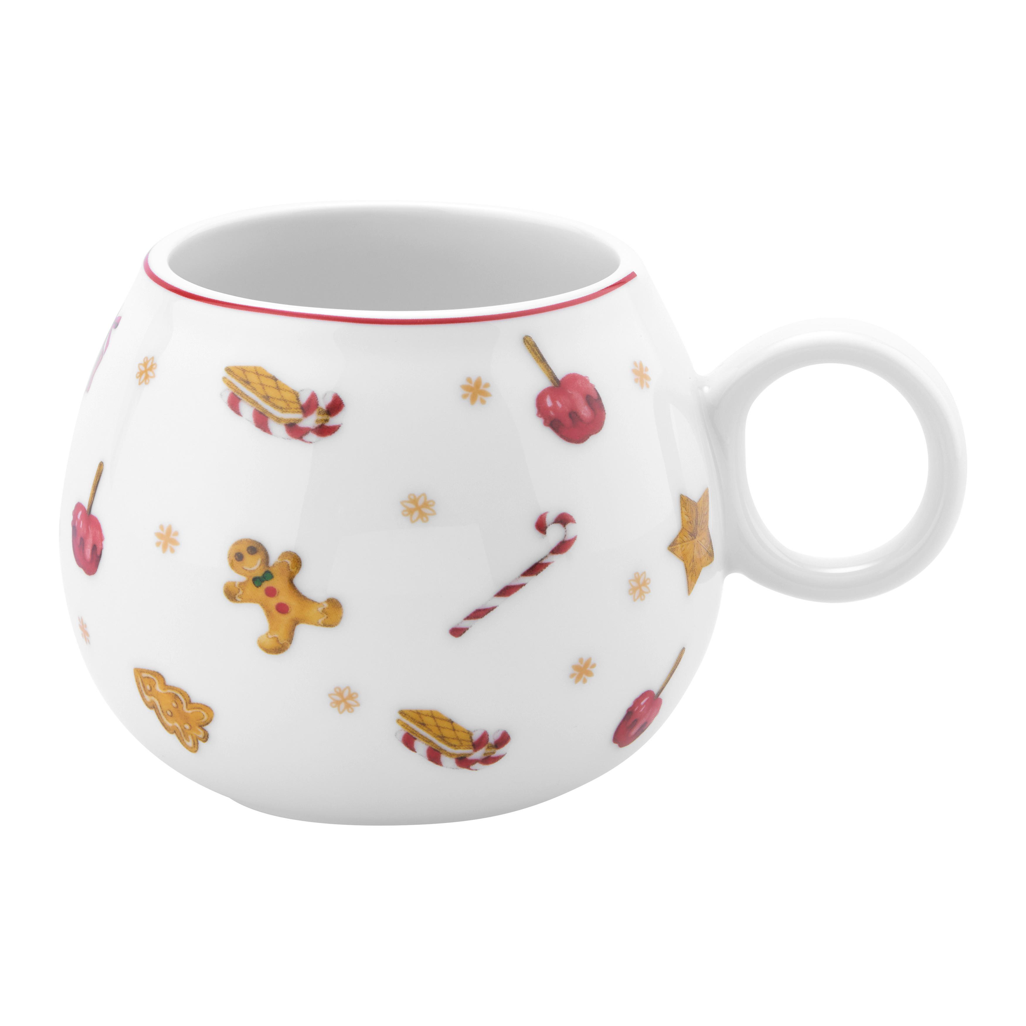 Šálek XMAS - GINGER - bílá/červená, Konvenční, keramika (10,3/8,5cm) - Mömax