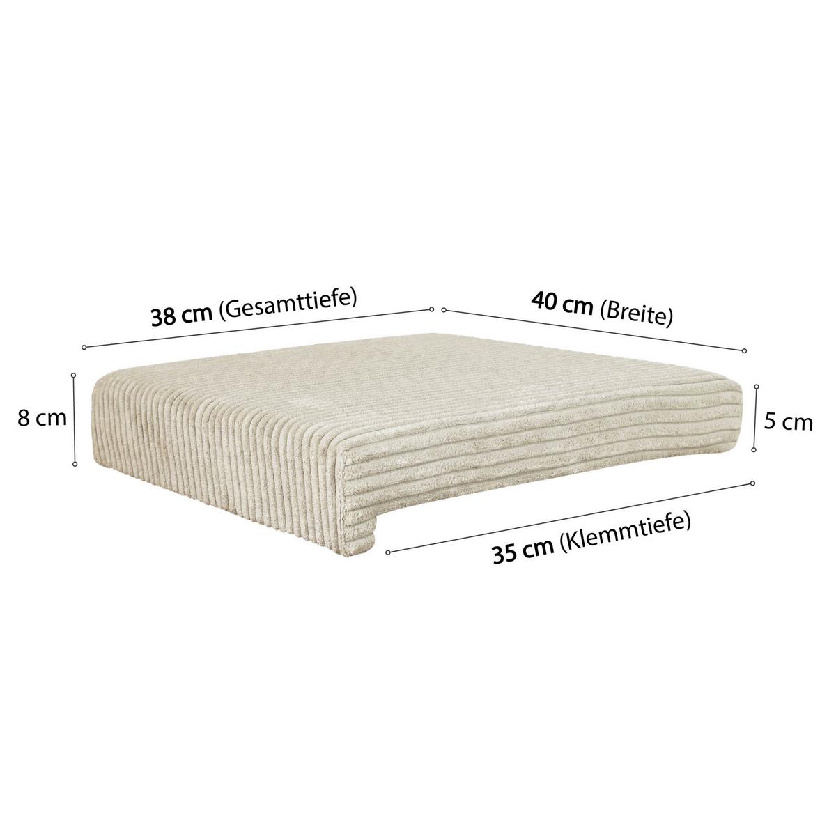 Bankkissen 2--Teilig. Set Cord, Beige, LxB: 40x35/38 cm - Beige, Basics, Textil (40/35/38/5/8cm)