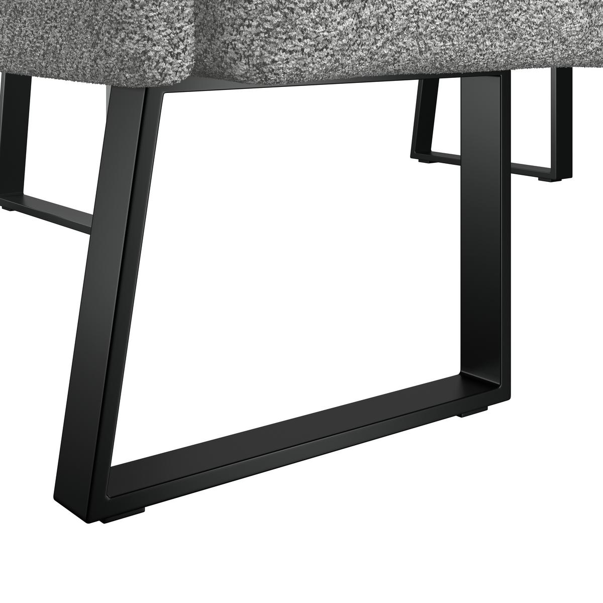 Eckbank Grau Polyester/Eisen Terri ca. 150x190 cm - Schwarz/Grau, MODERN, Textil/Metall (150/190cm) - MID.YOU