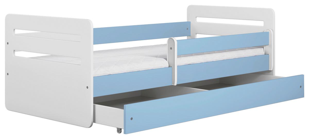 Kinder-/Juniorbett Tomi Blau/Weiß B: 80cm - Blau/Birkefarben, MODERN, Holz/Holzwerkstoff (80/160cm) - MID.YOU