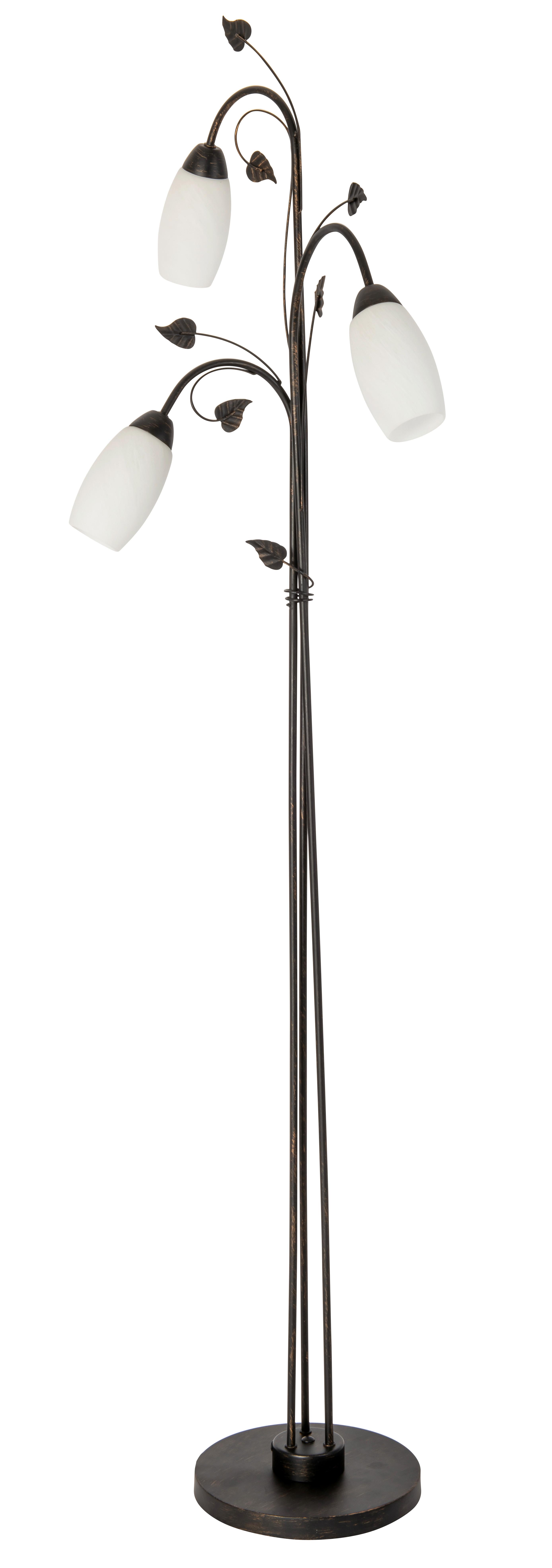 STEHLEUCHTE 40800323 VENEZIA - Rostfarben/Weiß, KONVENTIONELL, Glas/Metall (45/160cm) - Globo