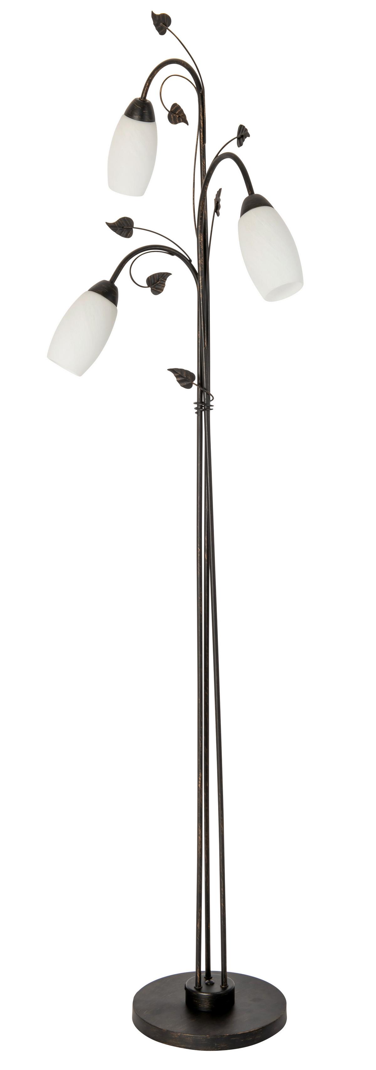 Stehleuchte 40800323 Venezia - Rostfarben/Weiß, KONVENTIONELL, Glas/Metall (45/160cm) - Globo