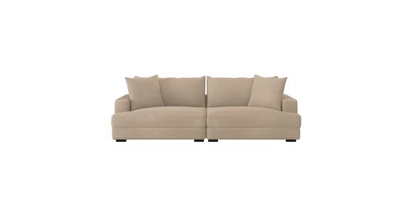 Megasofa Pelle-Megasofa - Wengefarben/Beige, Trend, Textil (261/124cm) - Luca Bessoni