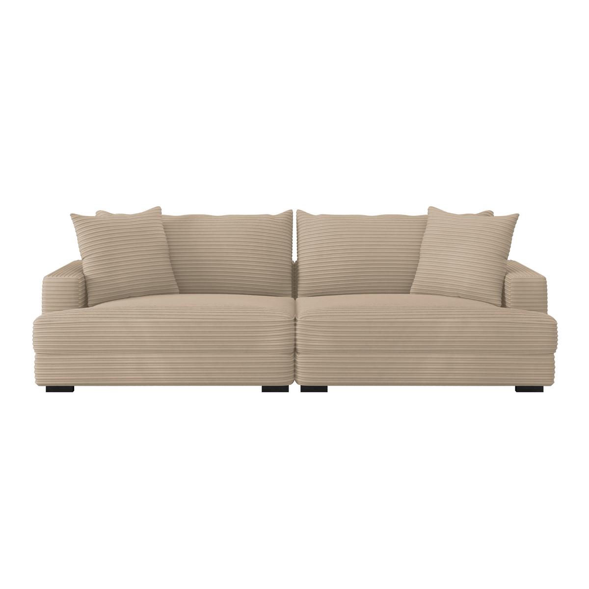 Megasofa Pelle-Megasofa - Wengefarben/Beige, Trend, Textil (261/124cm) - Luca Bessoni