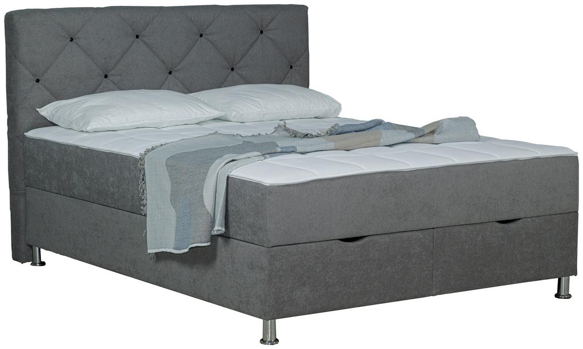 Box-ágy Black Diamond - szürke, Design, textil (180/200cm) - Modern Living