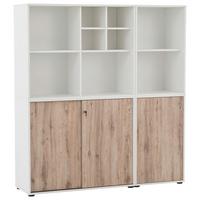 Aktenschrank Set Us1000+us510+regal - Wildeiche/Weiß, MODERN, Holzwerkstoff (165,2/151/41cm) - MID.YOU