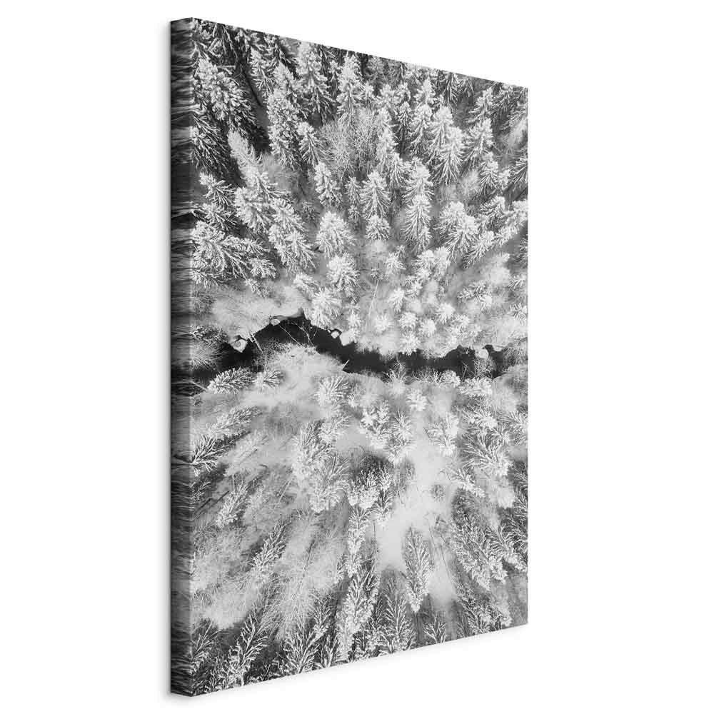 Leinwandbild Cold Stream Schwarz Weiß B: 40 cm