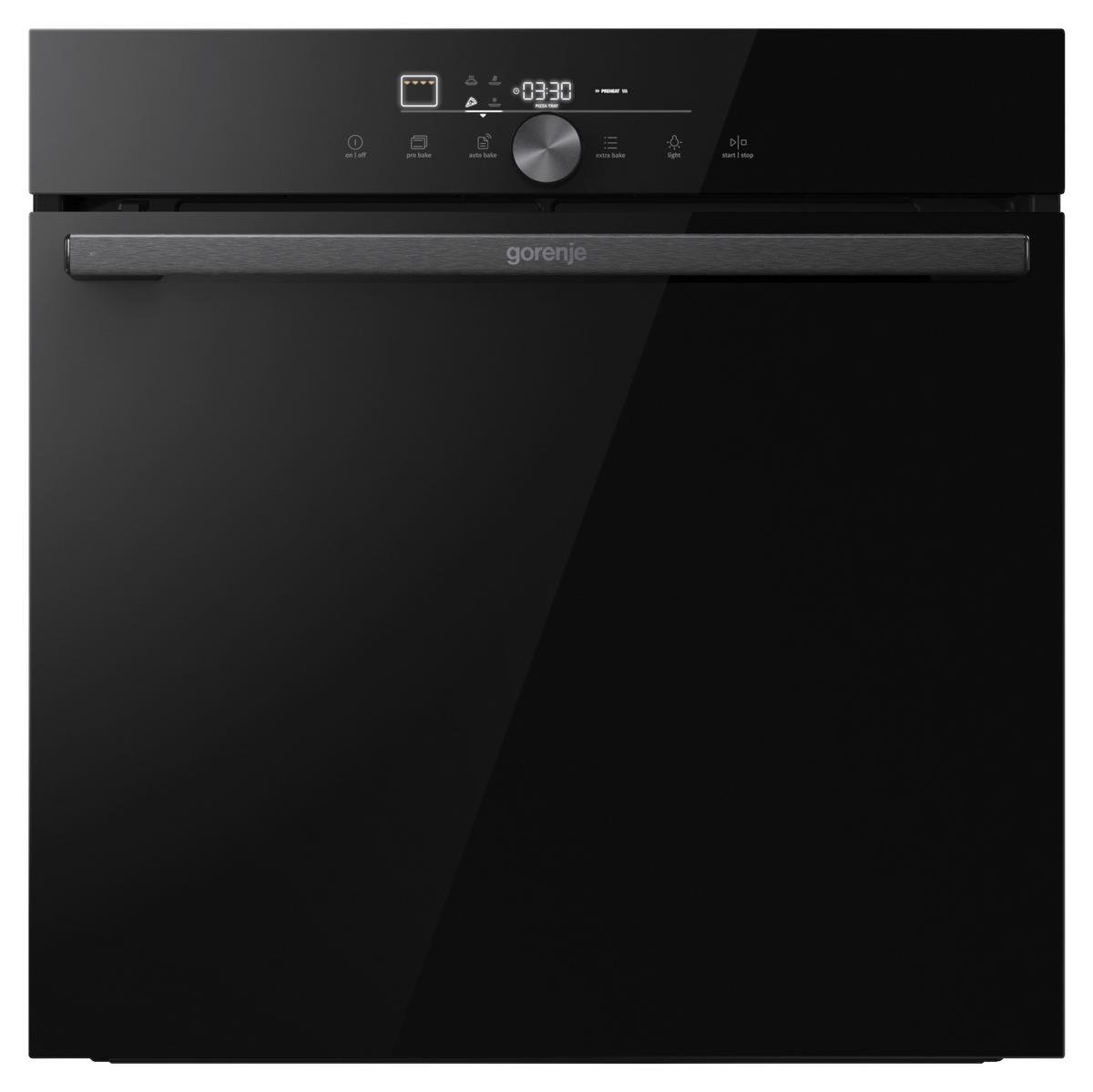 Einbaubackofen Go66e Pizza350c - Schwarz, MODERN, Glas/Metall (59,5/59,5/56,4cm) - Gorenje