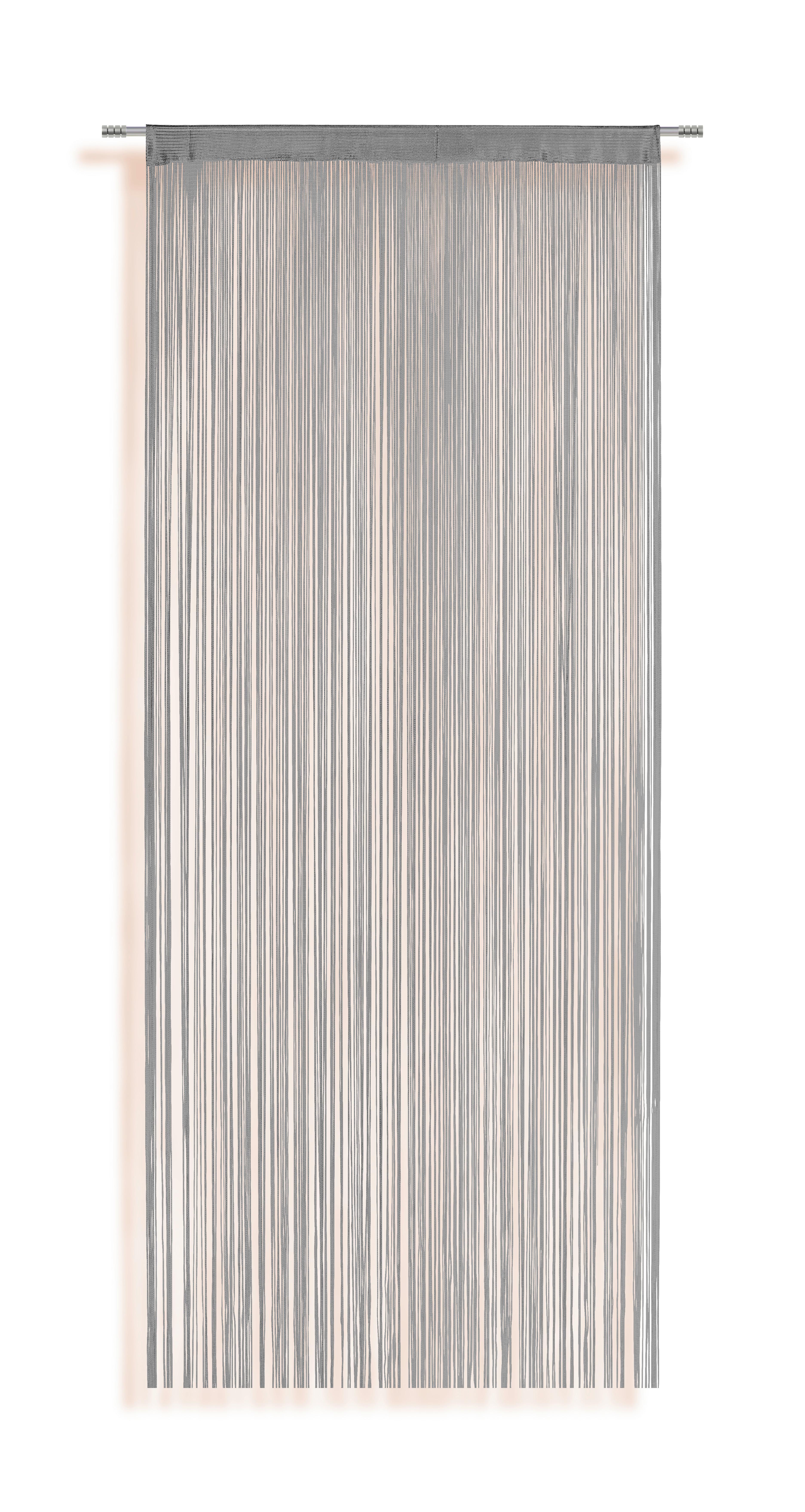 Fadenvorhang + Stangendurchzug Marietta 90x245 Cm Silber - Silberfarben, KONVENTIONELL, Textil (90/245cm) - Ondega