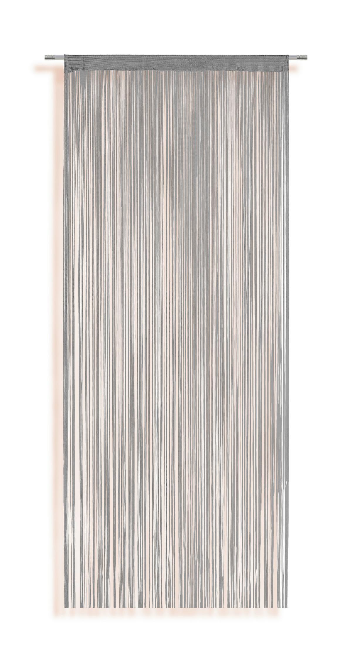 Fadenvorhang + Stangendurchzug Marietta 90x245 cm Silber - Silberfarben, KONVENTIONELL, Textil (90/245cm) - Ondega