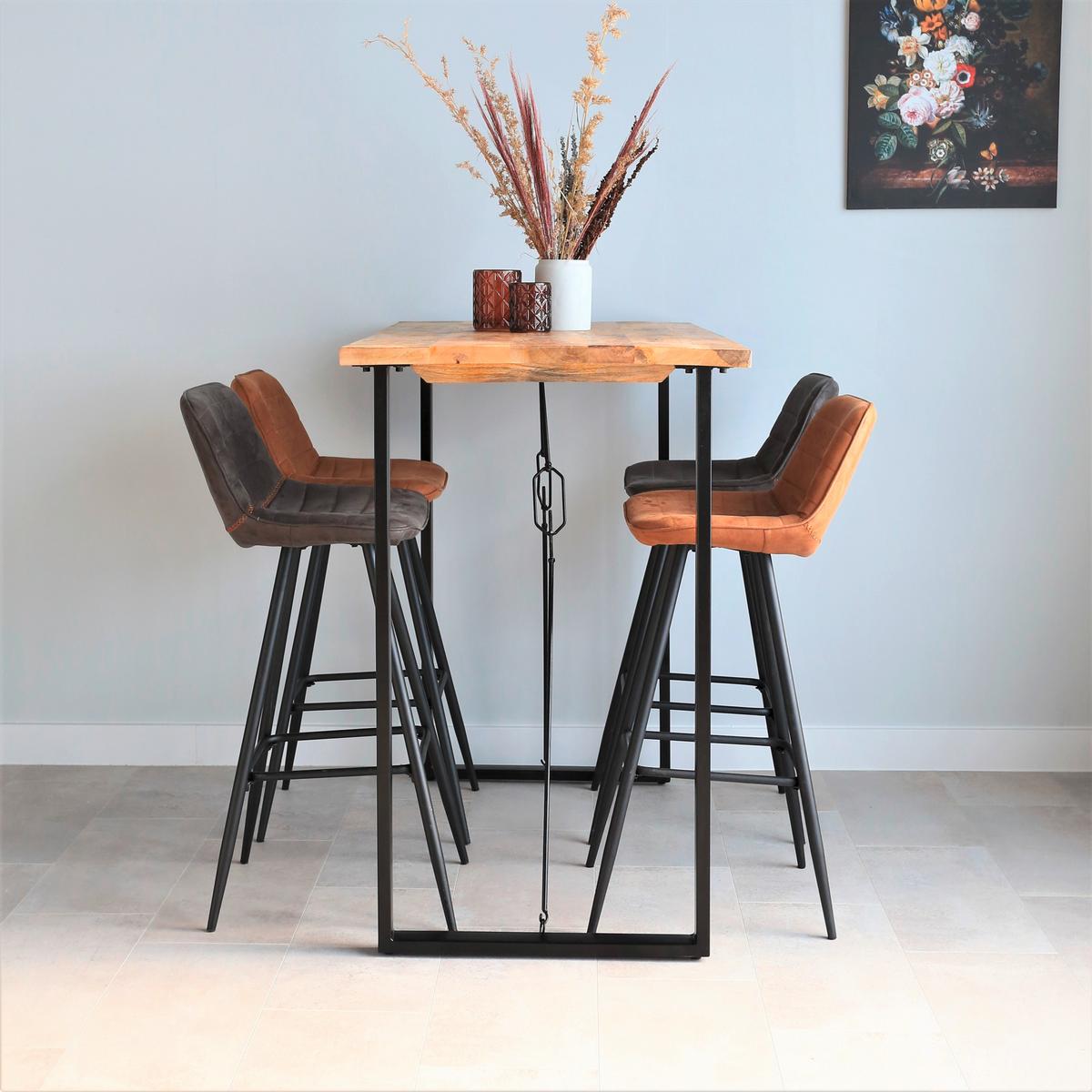 Bartisch  Industrial Bar Table Braun B: 70 Cm - Schwarz/Braun, MODERN, Holz/Metall (130/70/110cm) - MID.YOU