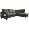 Ecksofa Molly Dunkelgrau S: 233x198 cm - Dunkelgrau/Schwarz, Textil (233/198cm) - MID.YOU