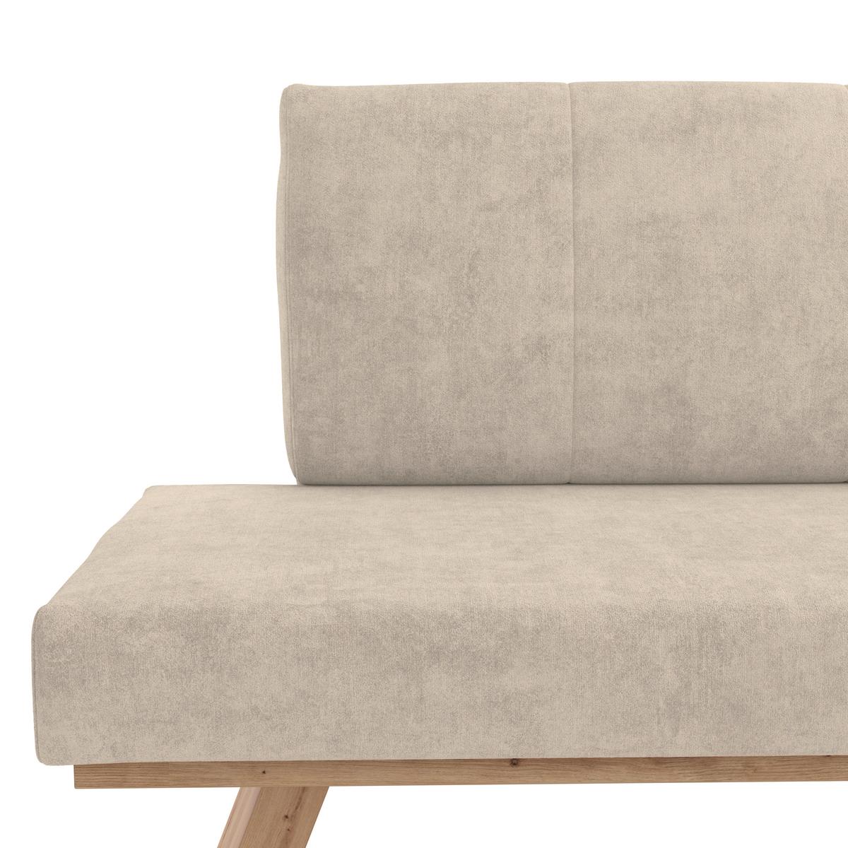 Eckbank Emma Ii Webstoff Beige, B: 185 Cm - Eichefarben/Beige, KONVENTIONELL, Holzwerkstoff/Textil (185/150cm)