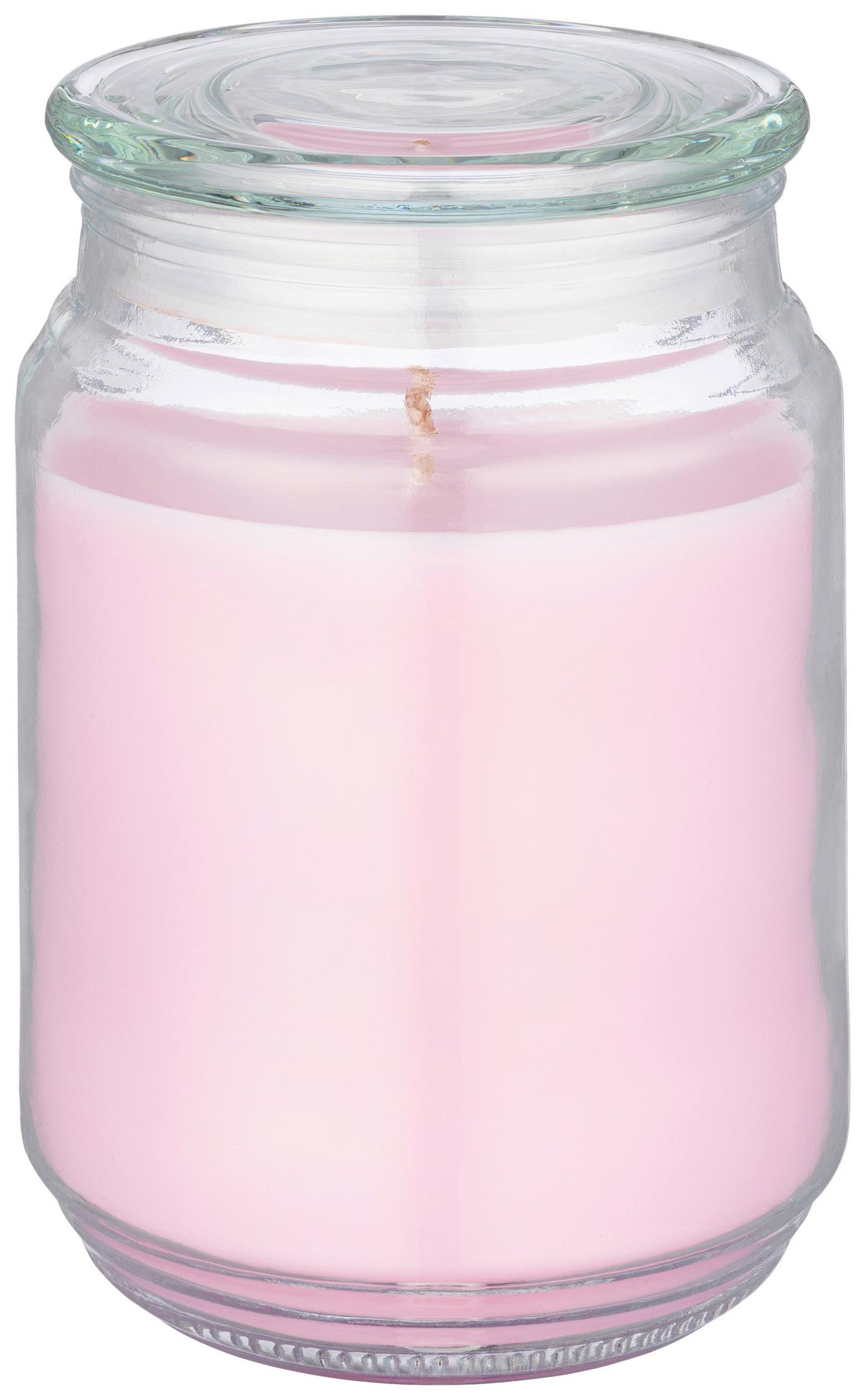 Kerze Im Glas Mit Deckel Leonie - Blau/Klar, KONVENTIONELL, Glas/Naturmaterialien (9.5/14cm) - Ondega