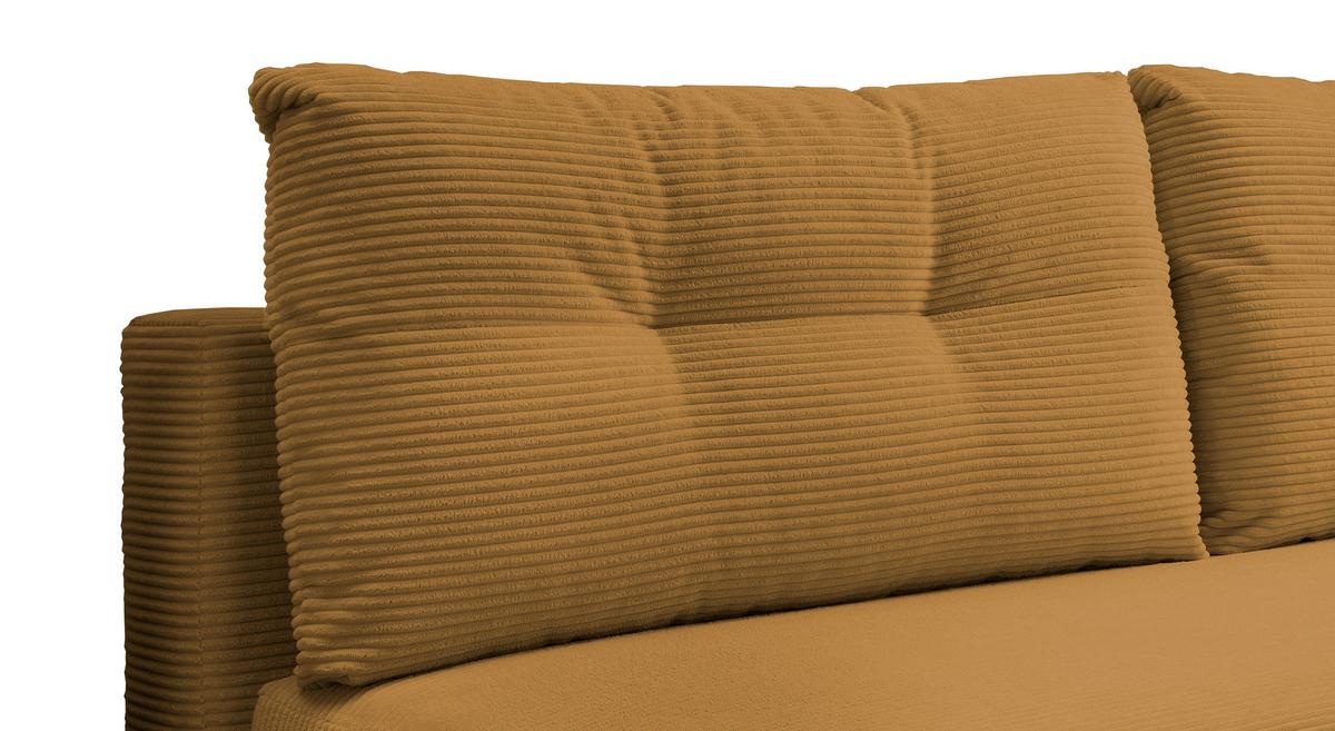 Schlafsofa Ari Goldfarben Cord, B: 198 Cm - Chromfarben/Goldfarben, MODERN, Textil (198/90/100cm) - Livetastic