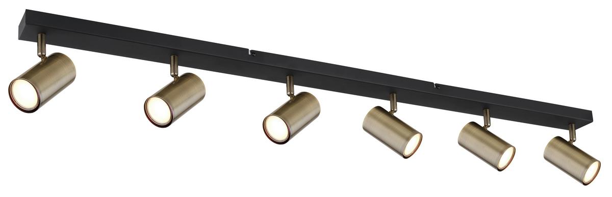 Strahler 57911-6dm - Messingfarben/Schwarz, MODERN, Metall (115/6/12cm) - Globo