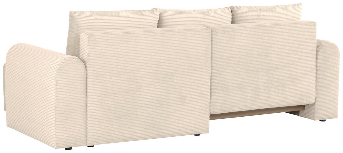 Ecksofa Joni Creme S: 250 cm - Creme/Schwarz, Design, Textil (250/151cm) - MID.YOU