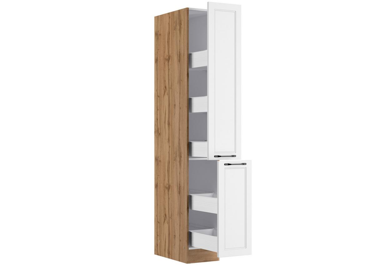 Apothekerschrank Mera B: 30 cm Weiß/Eiche Dekor - Eiche Wotan/Weiß, LIFESTYLE, Holzwerkstoff (30/200/60cm) - Held