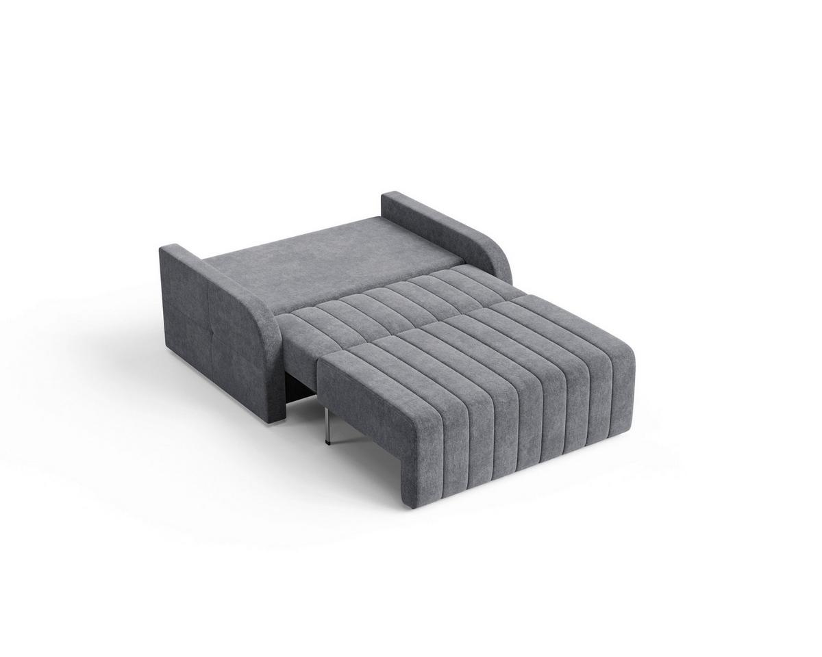Schlafsofa Alaska Anthrazit, B: 141 cm - Anthrazit/Schwarz, Design, Textil (141/90/104cm) - MID.YOU