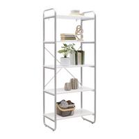REGÁL ELVA -EXKLUSIV- - bílá/barvy stříbra, Moderní, kov/kompozitní dřevo (70/173/40cm) - Mömax