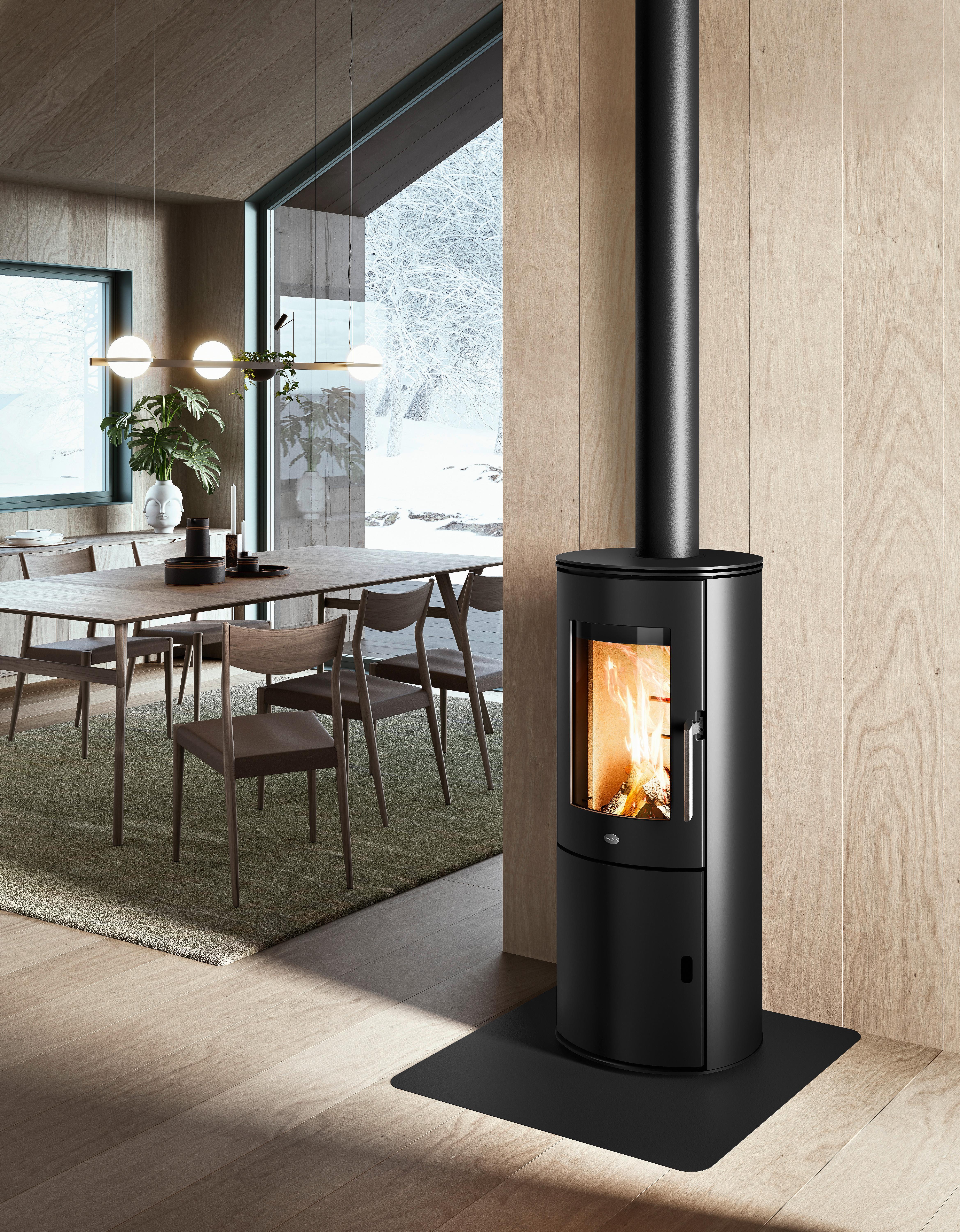 Kaminofen Patty Schwarz Metall 8kw - Schwarz, Basics, Metall (49,2/111,1/42,8cm)