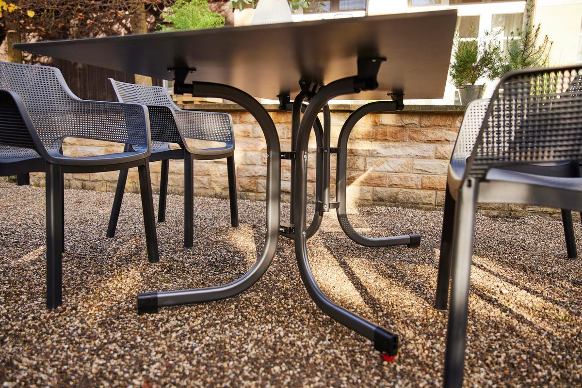 Gartentisch Klappbar Metall /Kunststoff/Holz L 160 cm - Anthrazit, KONVENTIONELL, Holzwerkstoff/Kunststoff (160/90/71cm) - Siena Garden