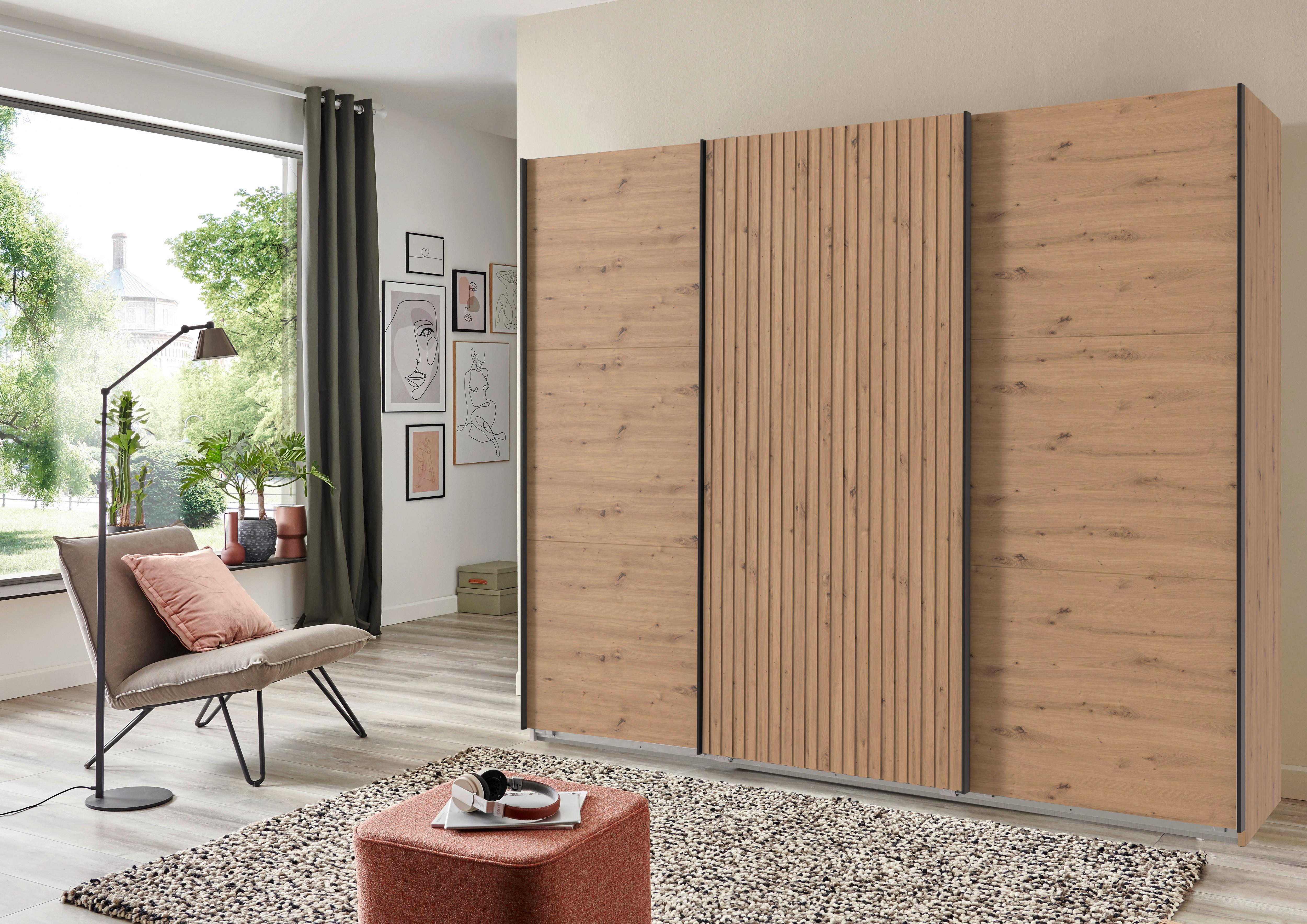 Schwebetürenschrank Andorra Eiche Artisan B: 300 Cm - Eiche Artisan, MODERN, Holzwerkstoff (300/216/65cm) - MID.YOU