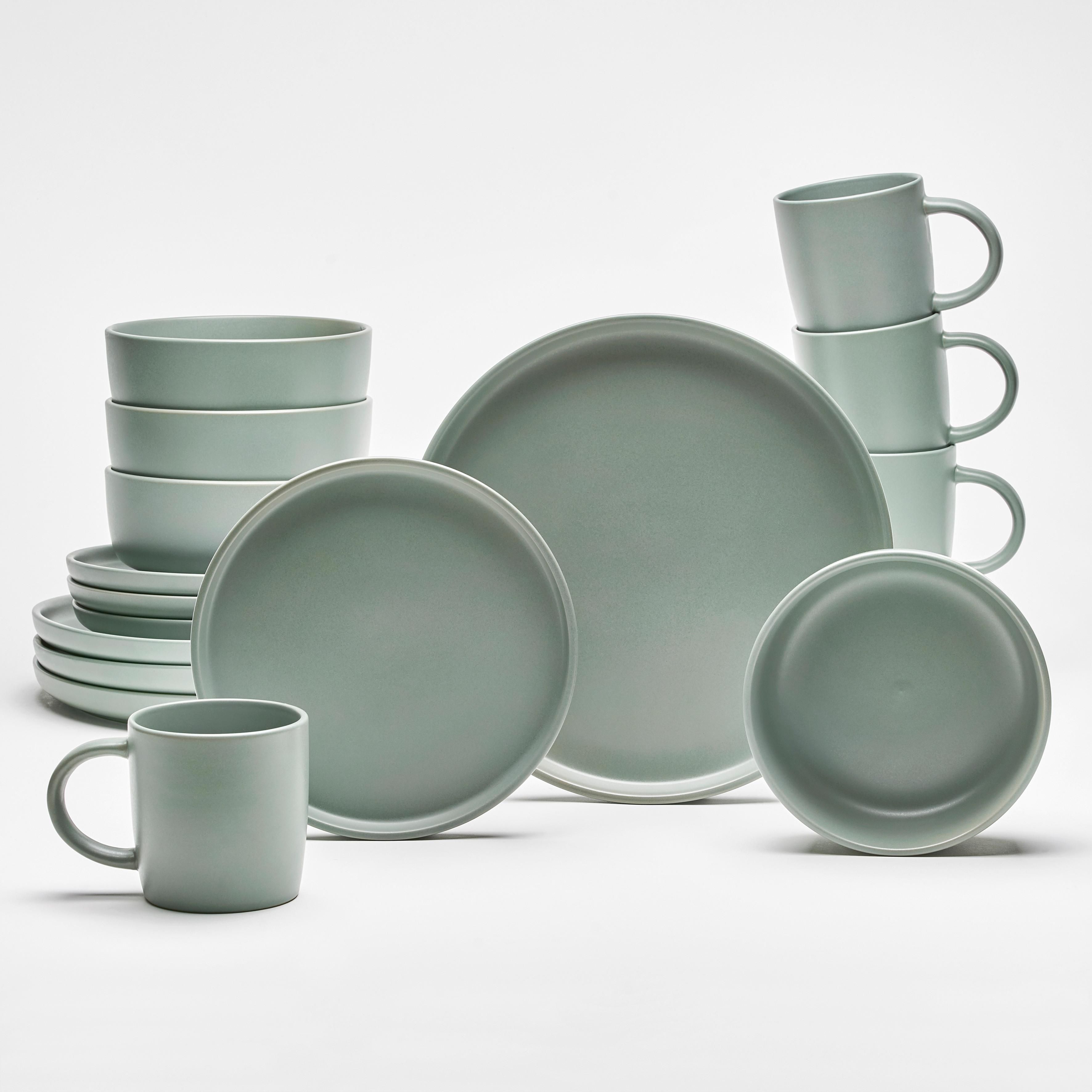 Kombiservice Salbeigrün B: 30 cm - Salbeigrün, KONVENTIONELL, Keramik (30/30/30cm) - Van Well