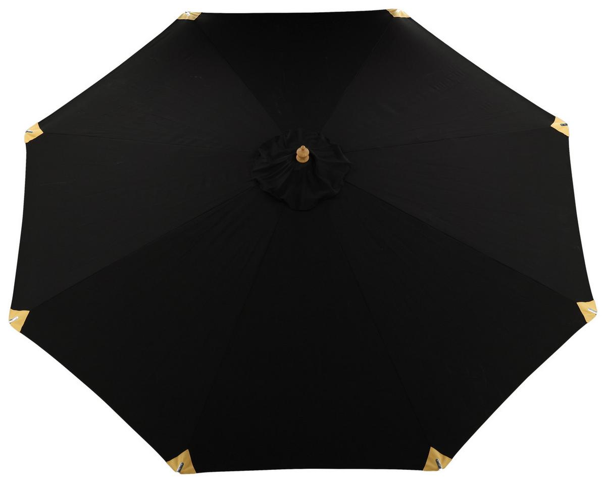 Sonnenschirm Nypo DM: 330cm H: 258cm Schwarz - Schwarz, KONVENTIONELL (330/258/330cm) - Gardenson