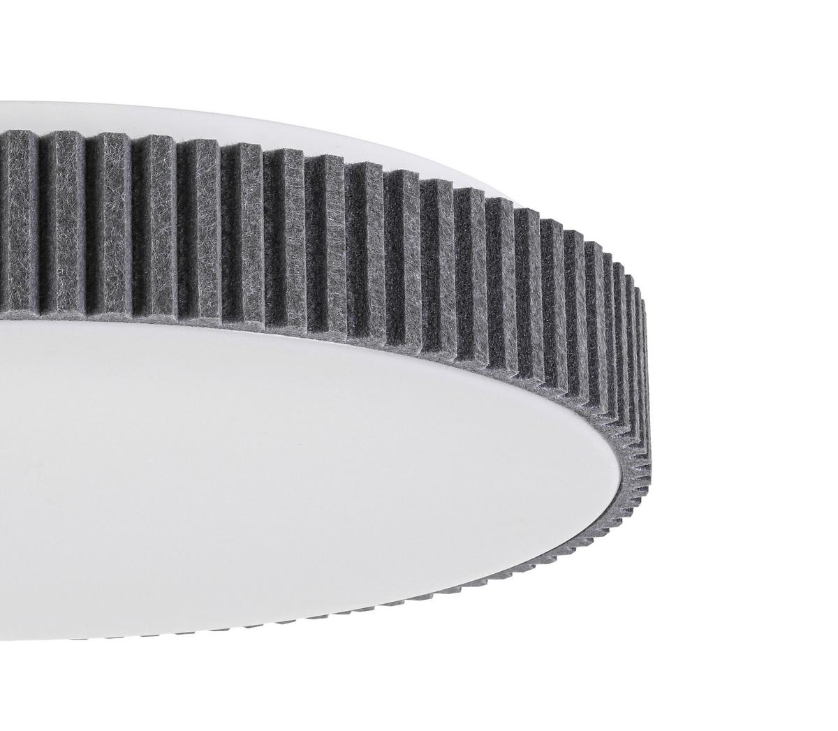 STROPNÍ LED SVÍTIDLO FILZI - šedá/bílá, Moderní, kov/textil (40/8,5cm) - Mömax