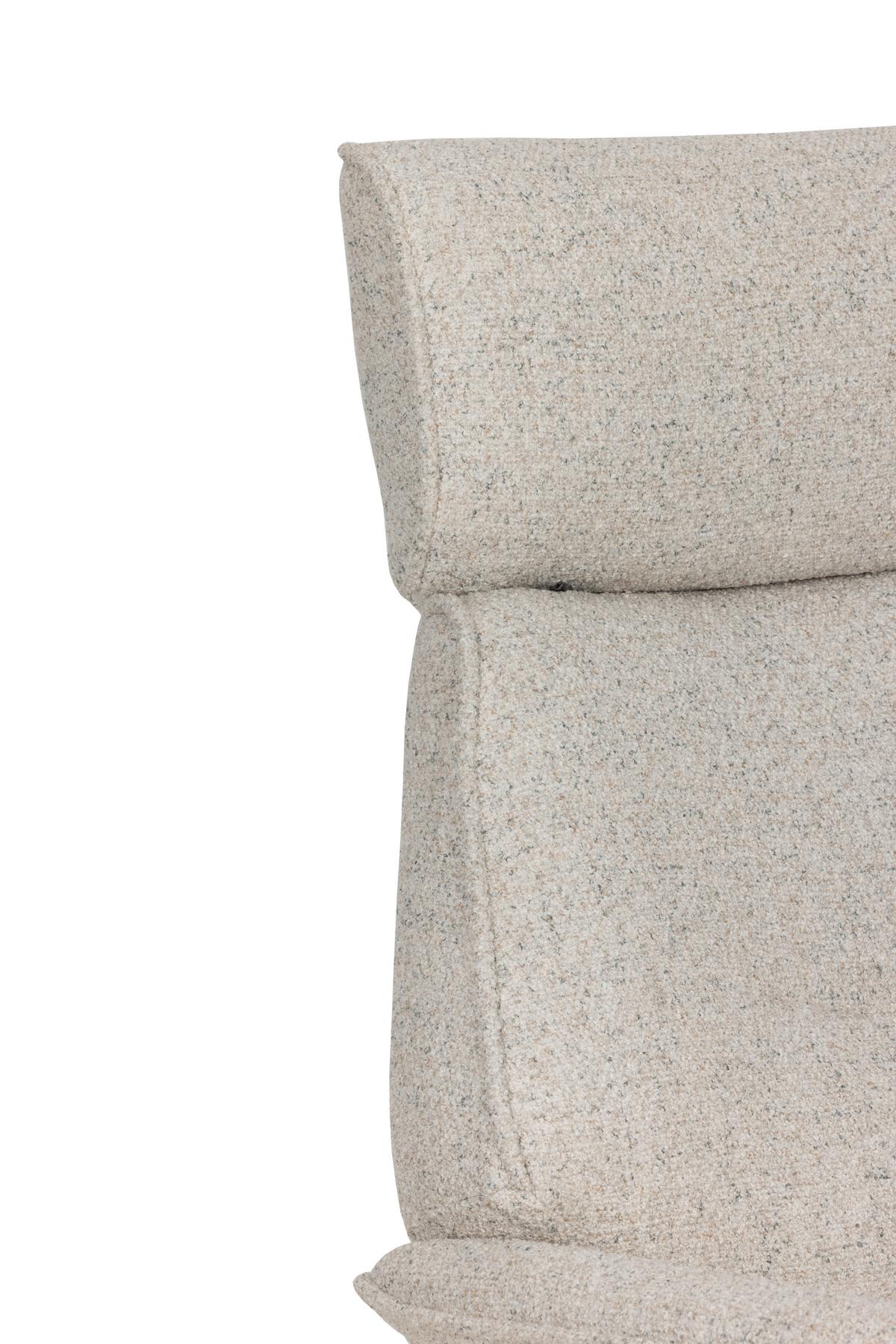Relaxsesselset Mellow Beige B: 77 cm - Creme/Schwarz, Design, Holz/Textil (77/108/81cm) - Livetastic
