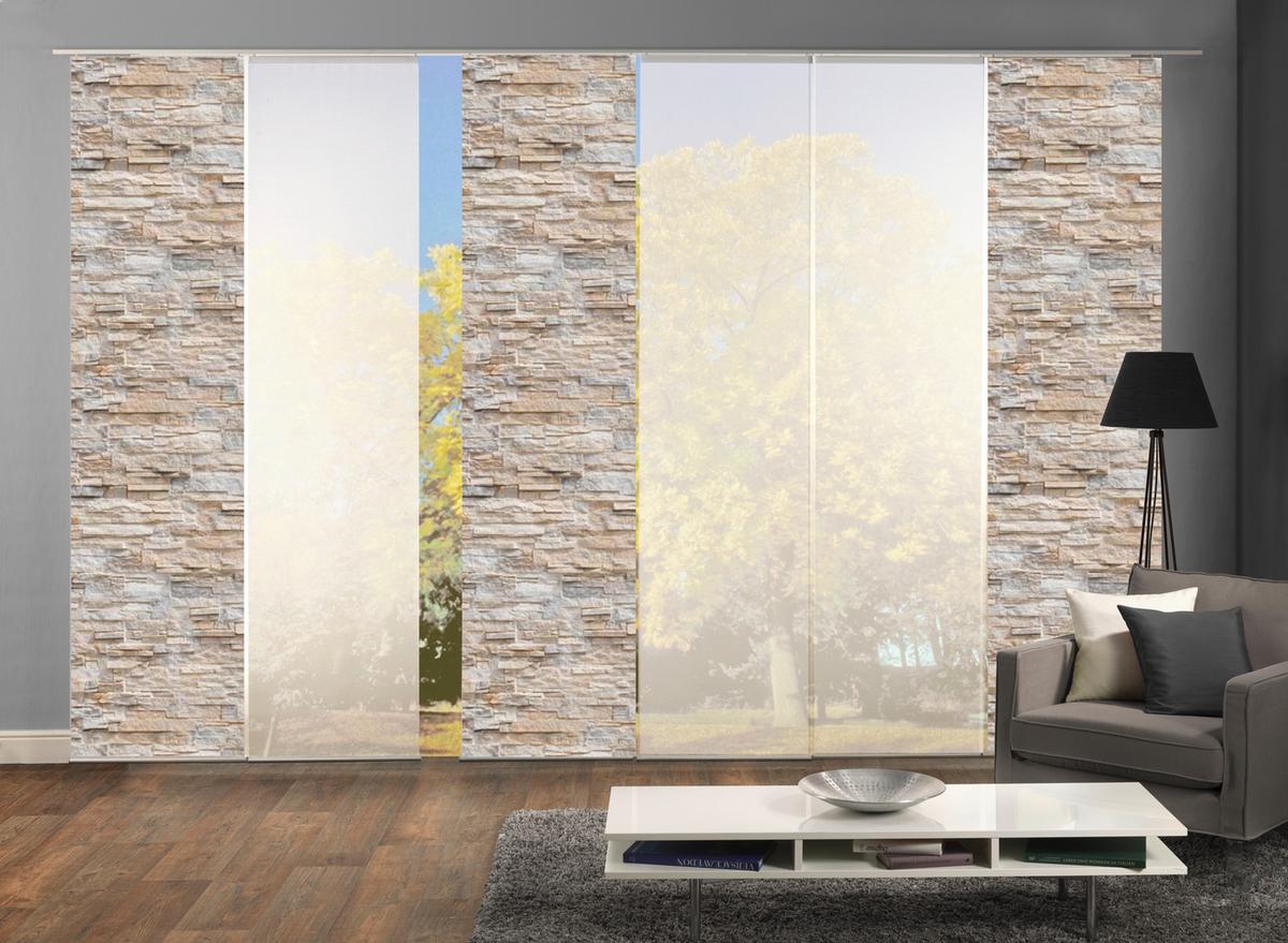 Flächenvorhang 6er Set Wallis - Naturfarben, Design, Textil (60/245cm) - Schmidt W. Gmbh