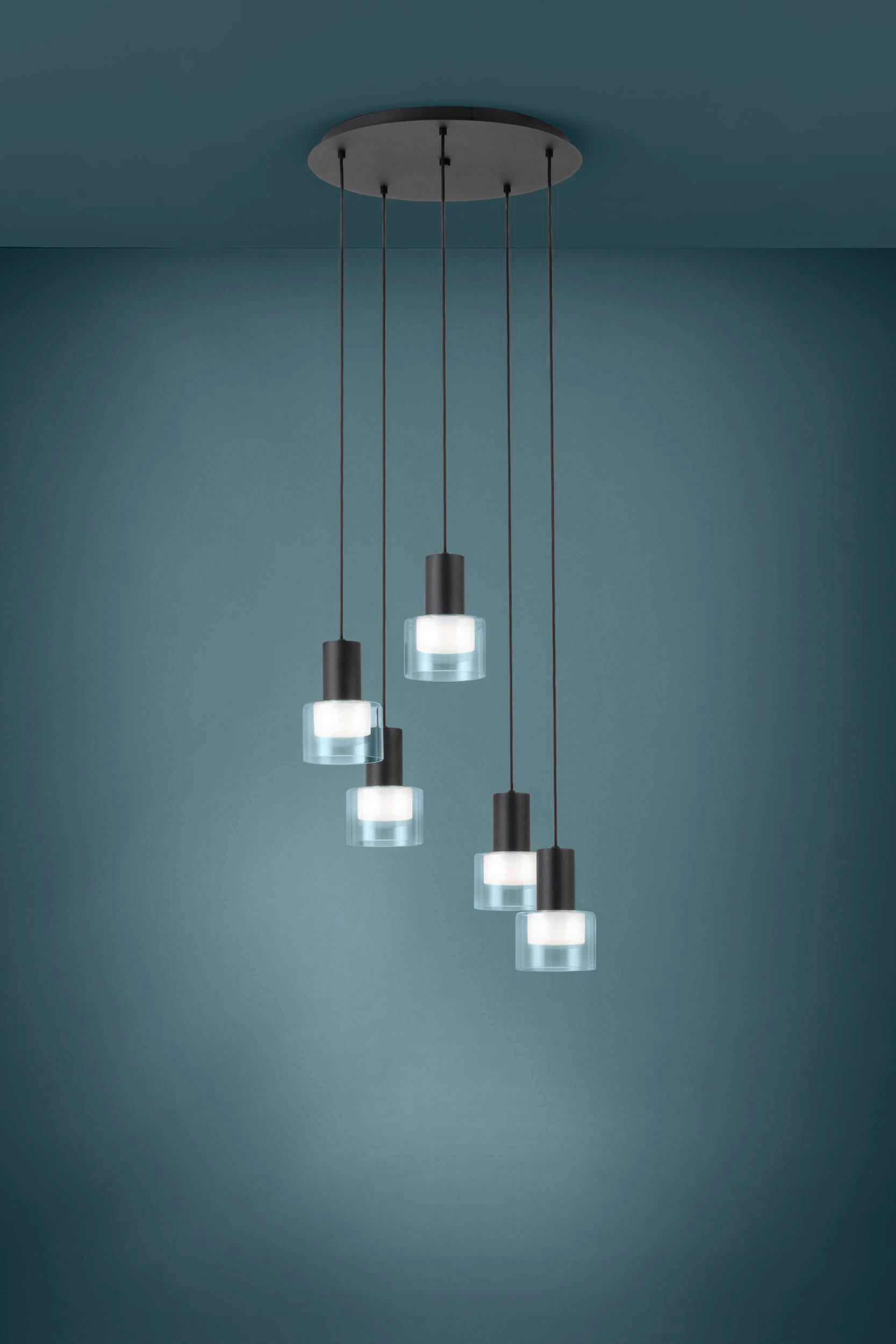 LED-Hängeleuchte 39727* Molineros - Schwarz/Weiß, Design, Glas/Kunststoff (53/150cm) - Eglo