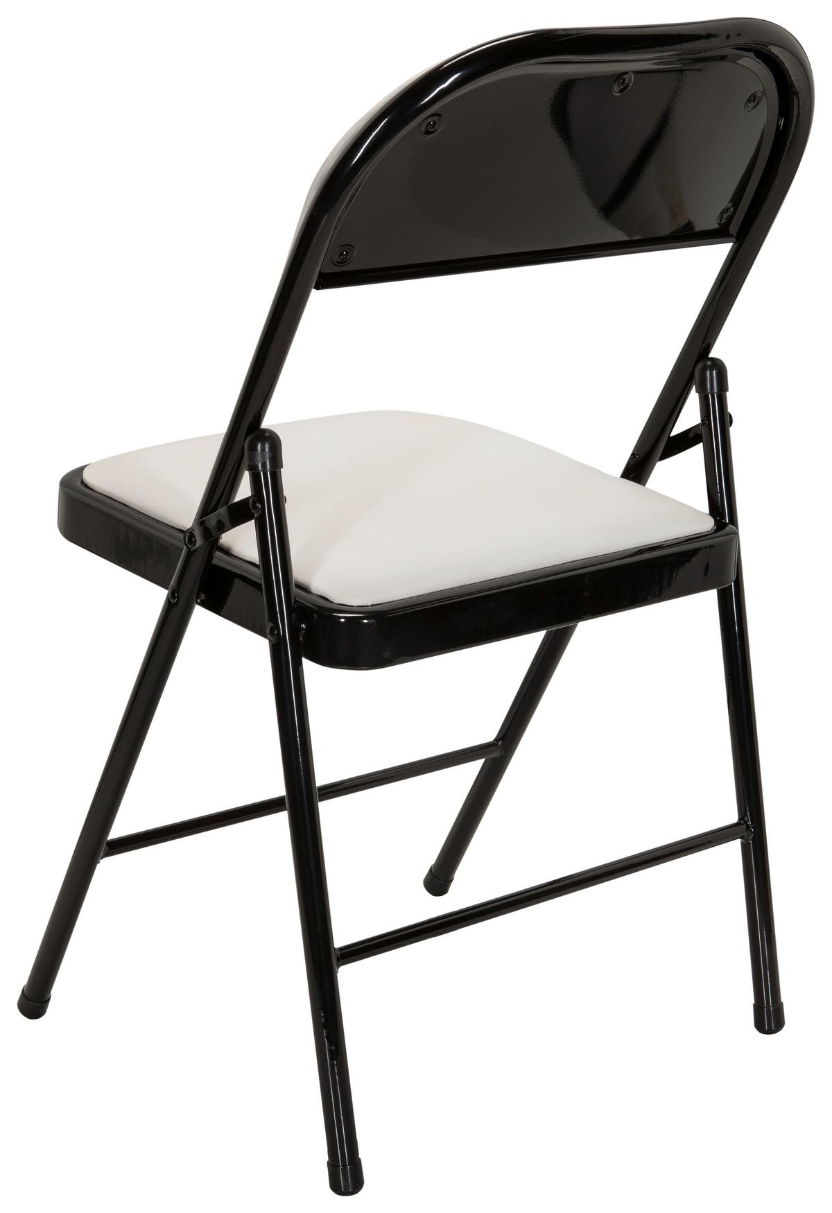 Klappstuhl Tudela Pu Schwarz/weiß Lederlook - Schwarz/Weiß, Basics, Textil/Metall (44/80/49cm) - MID.YOU