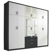 Drehtürenschrank Mit Spiegel + Laden 275 cm Hildesheim Weiß - Klar/Weiß, Design, Glas/Holzwerkstoff (275/231/56cm) - Rauch Möbel