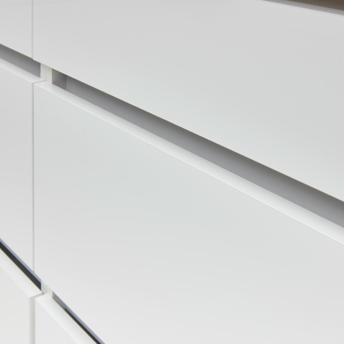 Küchenzeile Premium M. Geräten 280 Cm Weiß Hochglanz - Weiß/Grau, MODERN, Holzwerkstoff (280cm) - Respekta