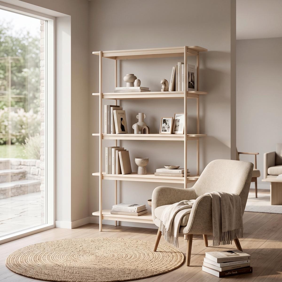 REGAL Heim, Beige B: 120 cm - Beige, MODERN, Holz/Metall (120/190/40cm) - Livetastic