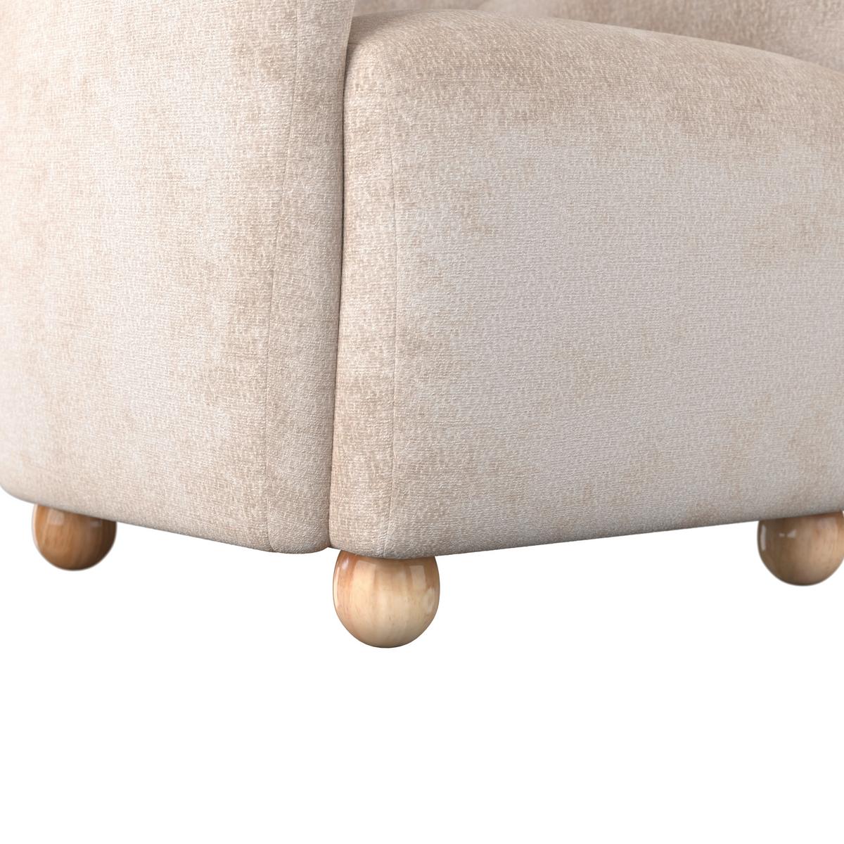 Kreslo LEA, béžová ženilka, max. 140 kg - prírodná farba/béžová, Modern, kov/drevo (76/85/84cm)